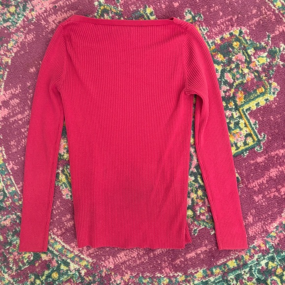Amazon Essentials Bright Pink Ribbed Sweater - Picture 2 of 5